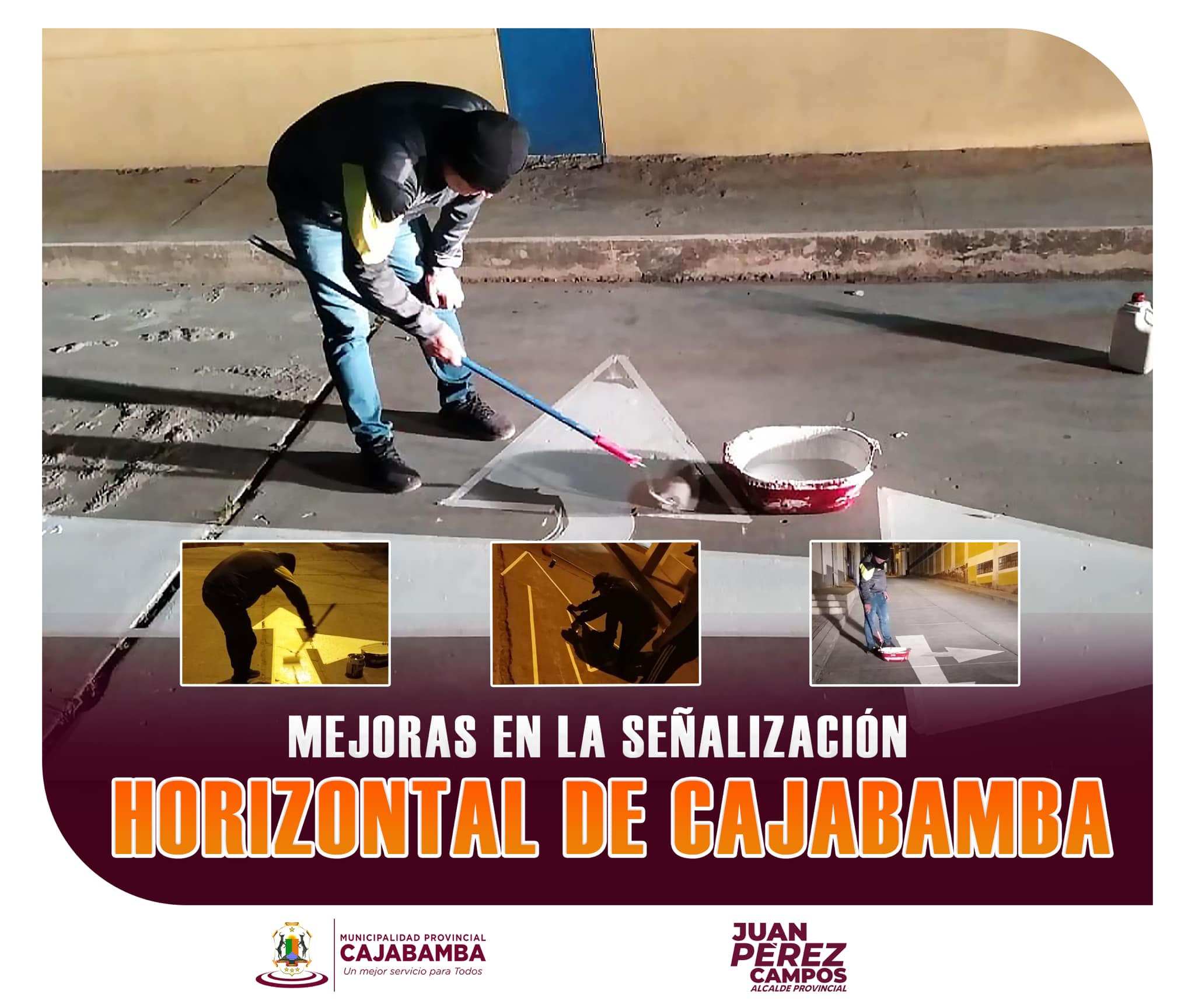 Mejoras en la señalización horizontal de Cajabamba