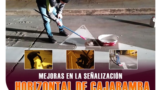 Mejoras en la señalización horizontal de Cajabamba