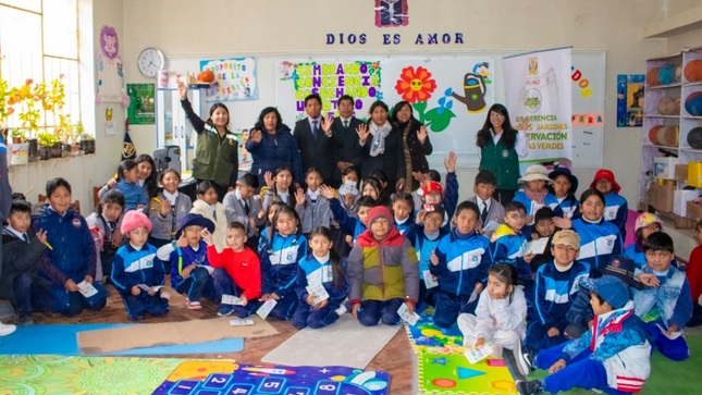 Estudiantes de la I.E. N°70004 J.A.E." participaron activamente de la campaña de sensibilización “Sembrando conciencia, cosechando un futuro
