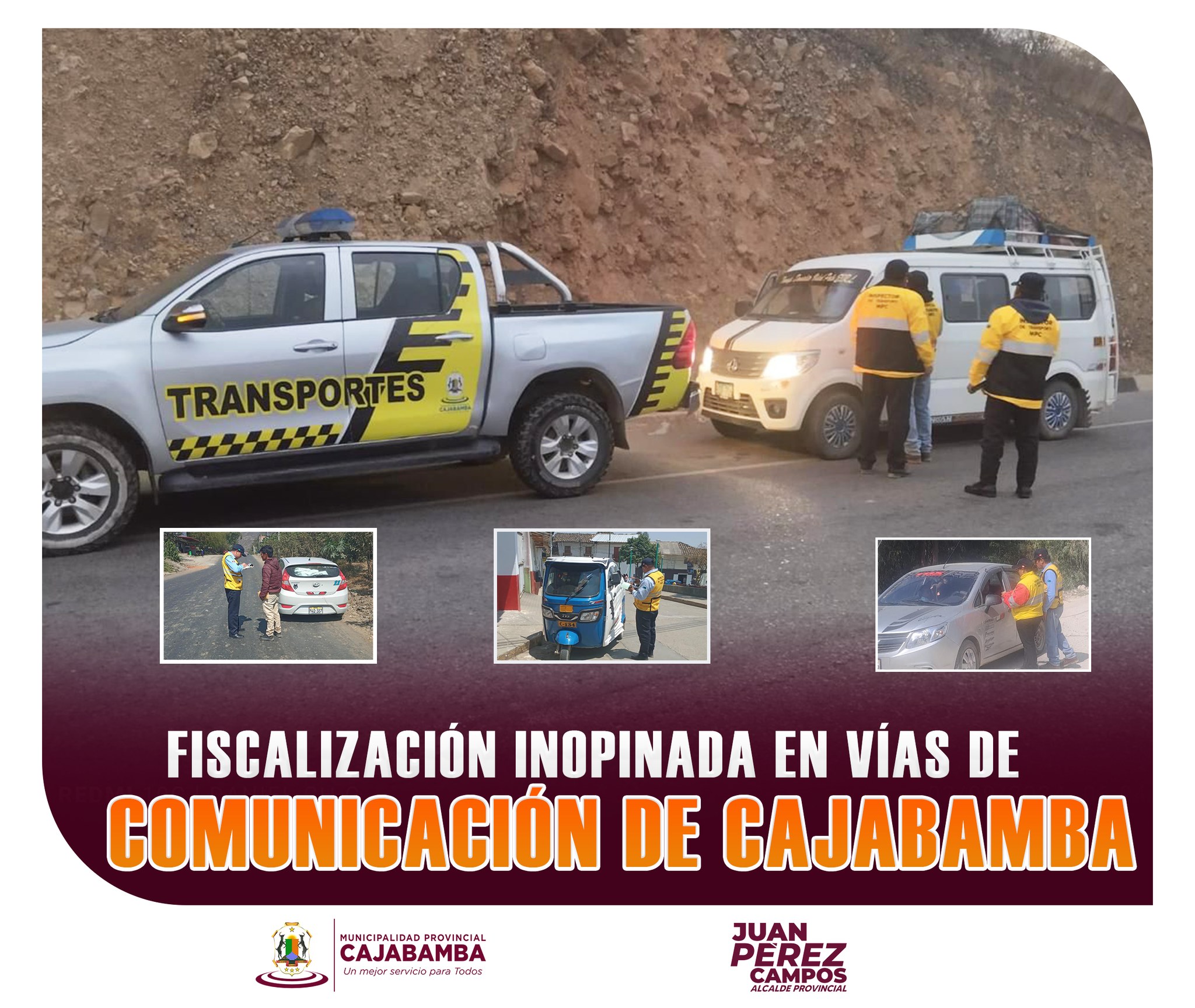 Fiscalización inopinada en vías de comunicación de Cajabamba