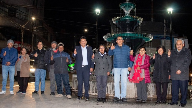 Municipalidad Provincial de Puno pone en funcionamiento pileta Victoria en el parque 7 Esquinas