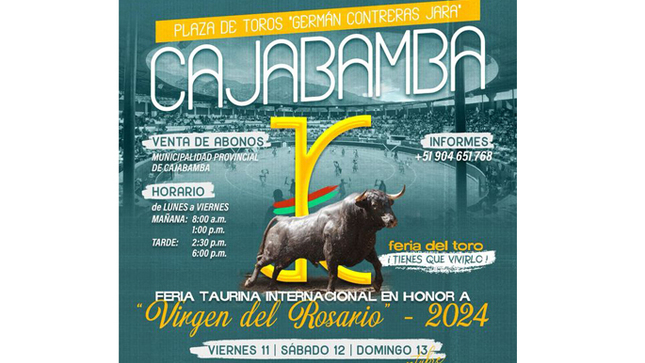 ¡Se inició la venta de abonos para la feria taurina de Cajabamba 2024!