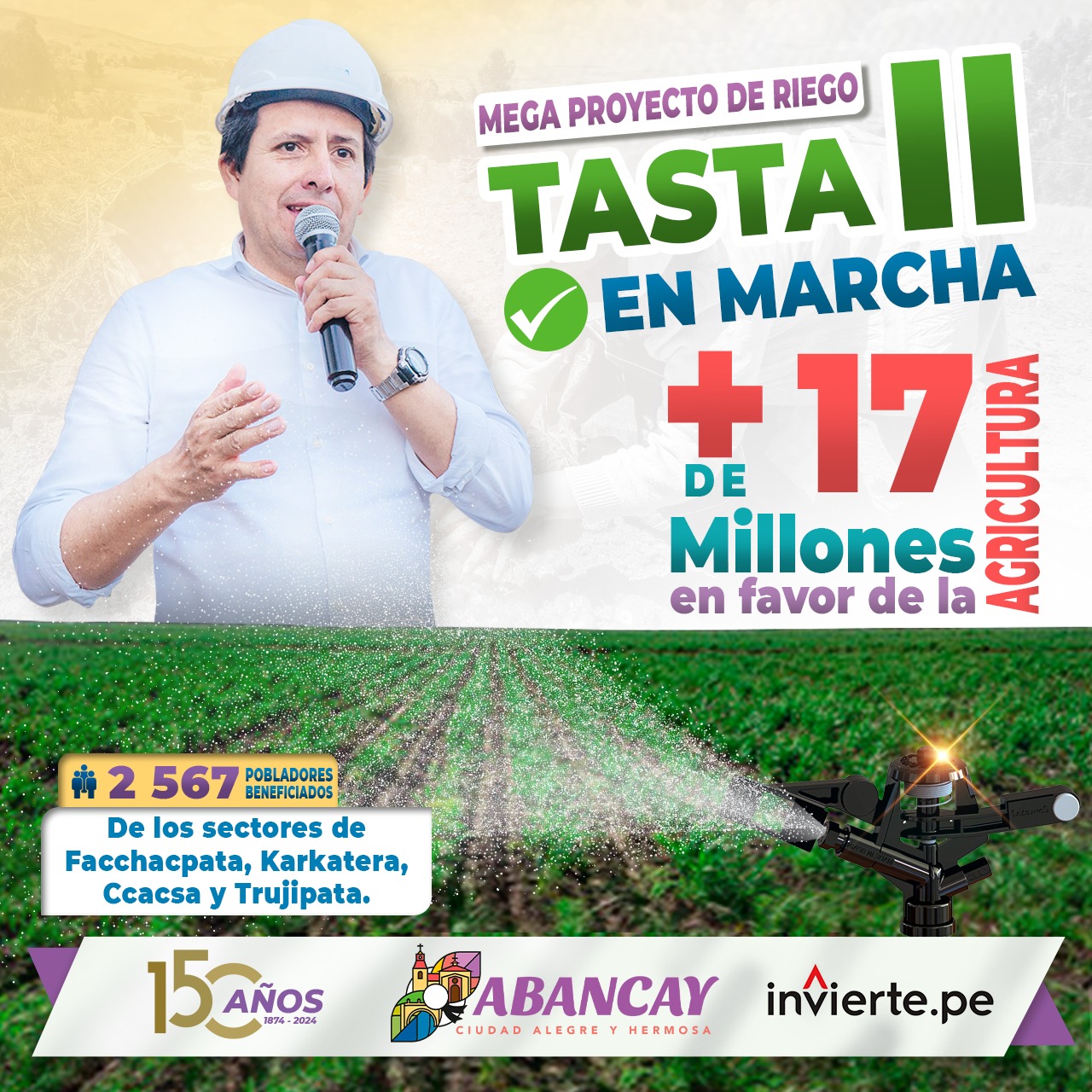 💯🍃TASTA II: Un Ambicioso Proyecto De Riego En Marcha Con Una Inversión De Más De 17 Millones De Soles Para Transformar La Agricultura En Juan Velasco Alvarado.