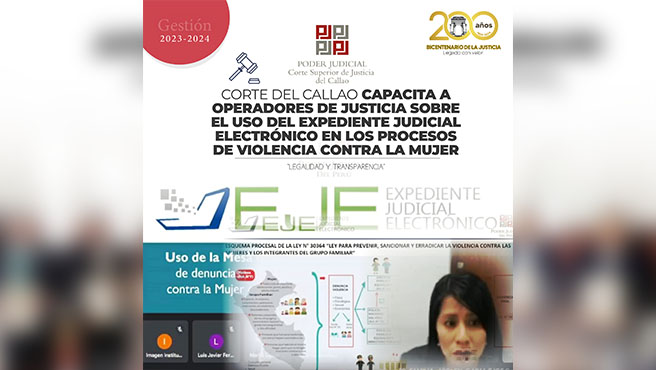 Corte del Callao capacita a operadores de justicia sobre uso del Expediente Judicial Electrónico en los procesos de violencia