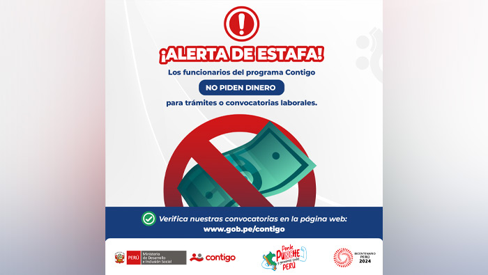 ¡Atención! El programa Contigo no pide dinero para trámites ni puestos de trabajo