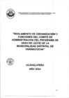 Vista preliminar de documento REGLAMENTO DE ORGANIZACION Y FUNCIONES DEL COMITE DE ADMINISTRACION DEL PROGRAMA VASO DE LECHE