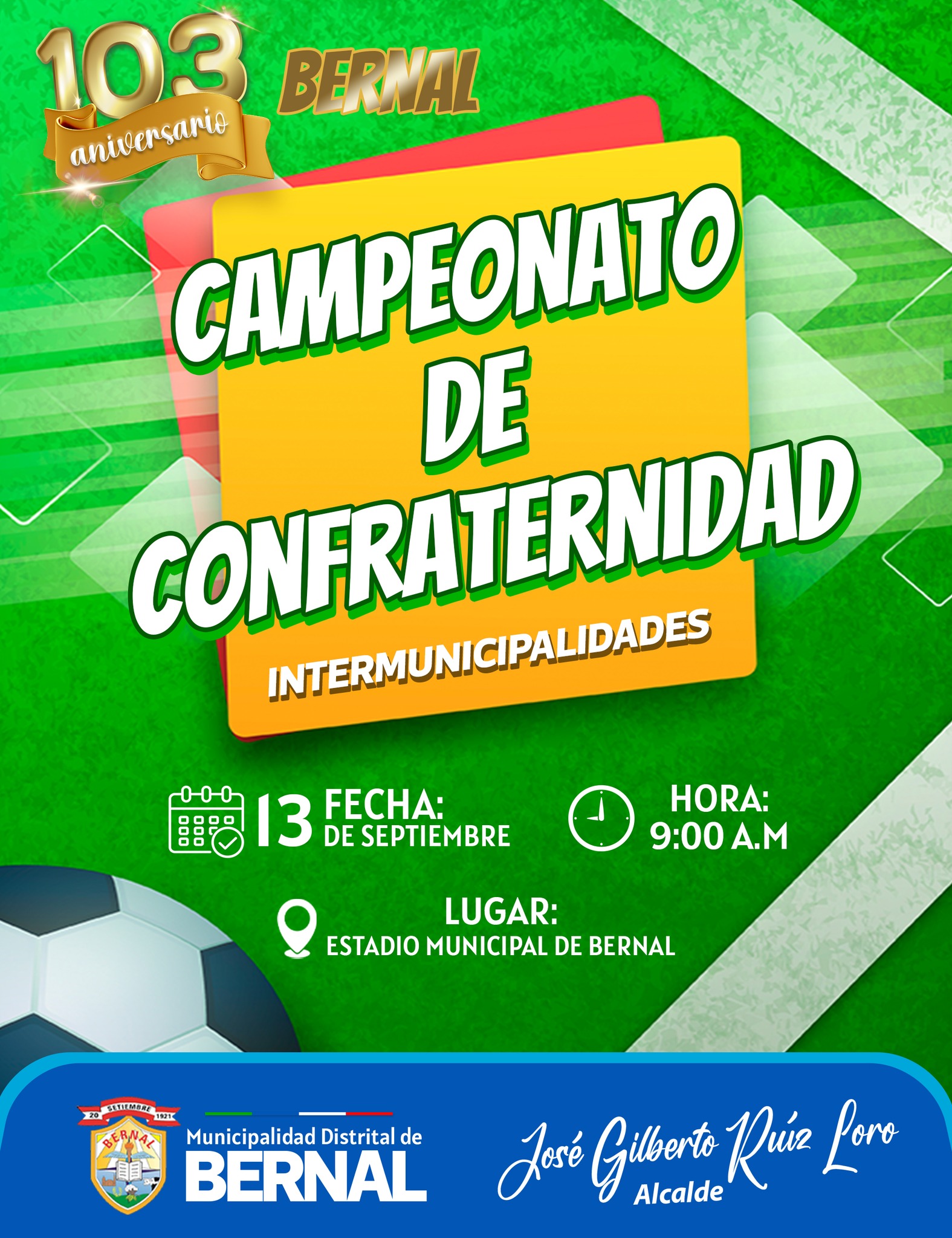 Programa general de festejos por los 103 Aniversario del Distrito de Bernal 2024.