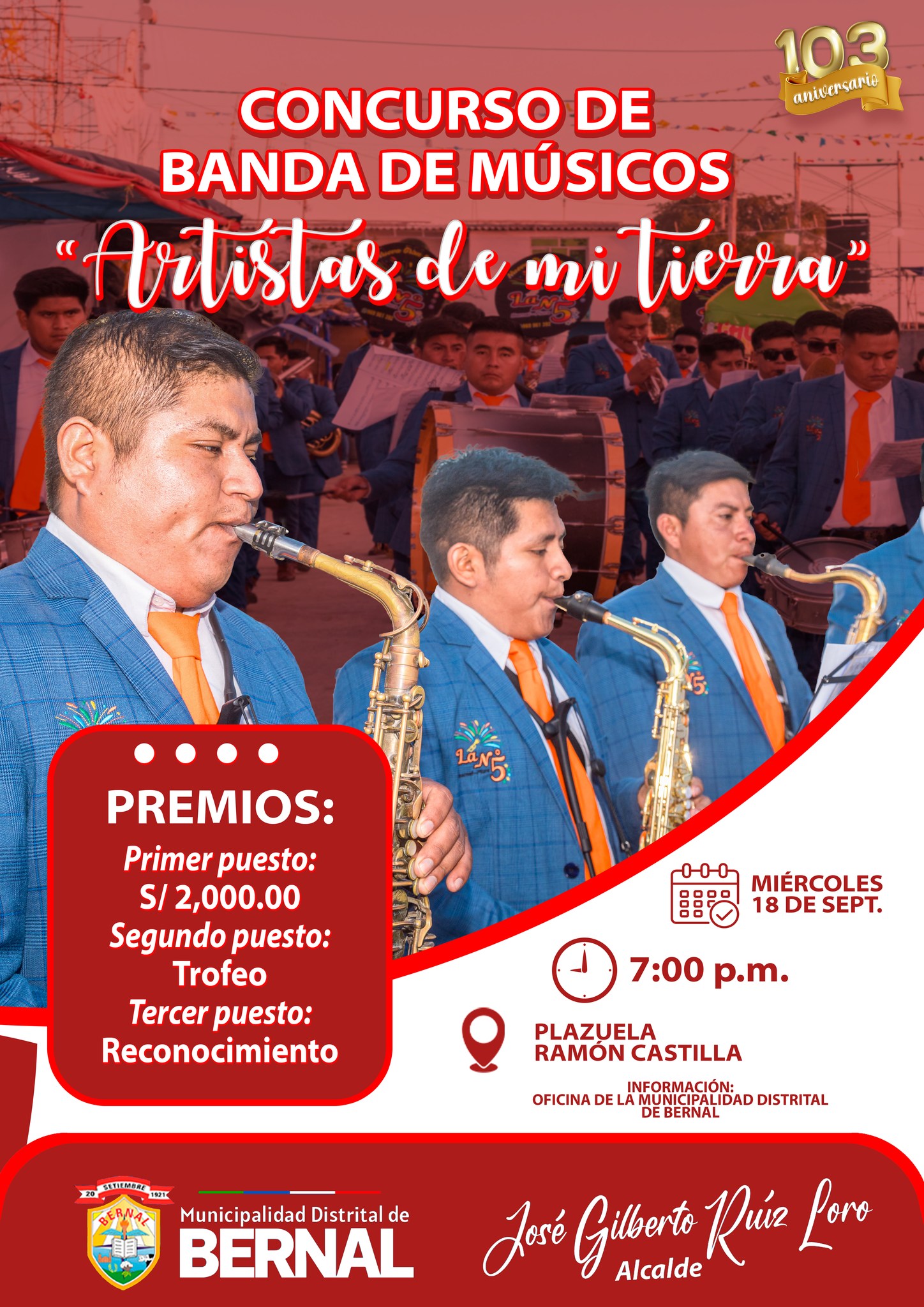 PROGRAMA GENERAL DE FESTEJOS POR LOS 103 ANIVERSARIO DEL DISTRITO DE BERNAL 2024