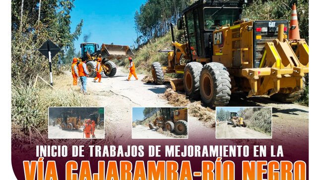 Inicio de trabajos de mejoramiento en la vía Cajabamba-Río Negro 