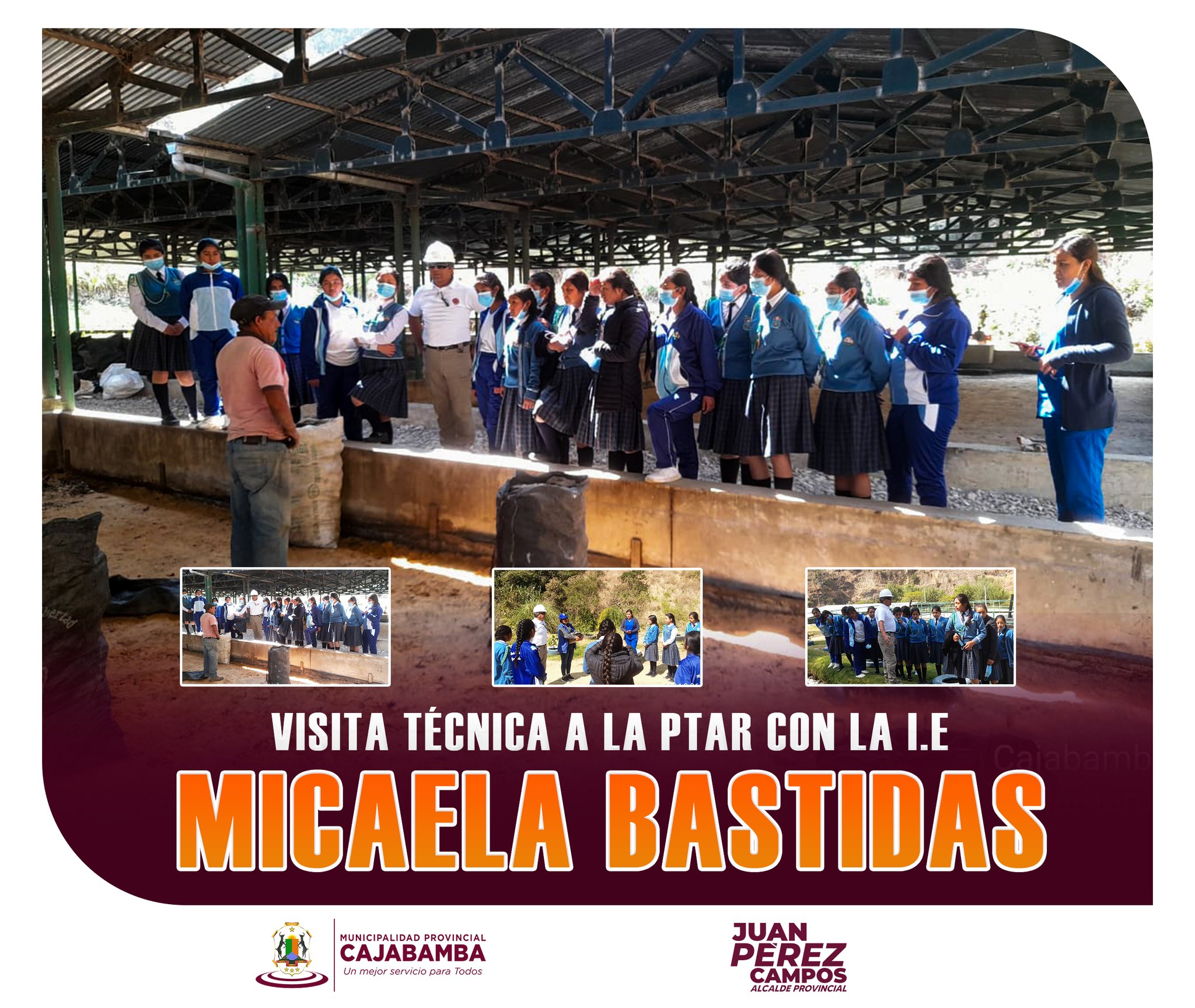 Visita técnica a la PTAR con la I.E Micaela Bastidas