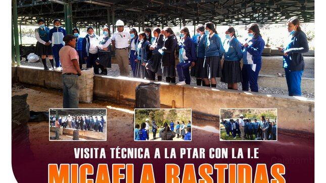 Visita técnica a la PTAR con la I.E Micaela Bastidas