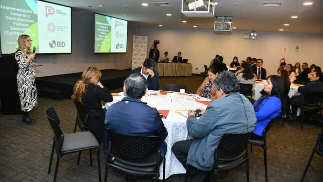 Expositora hablando al auditorio