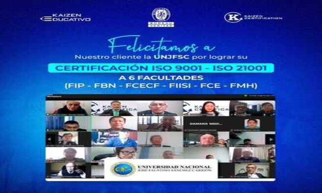 1. Sistema de gestión de calidad ISO 9001:2015
2. Sistema de Gestión para organizaciones educativas ISO 21001:2018
