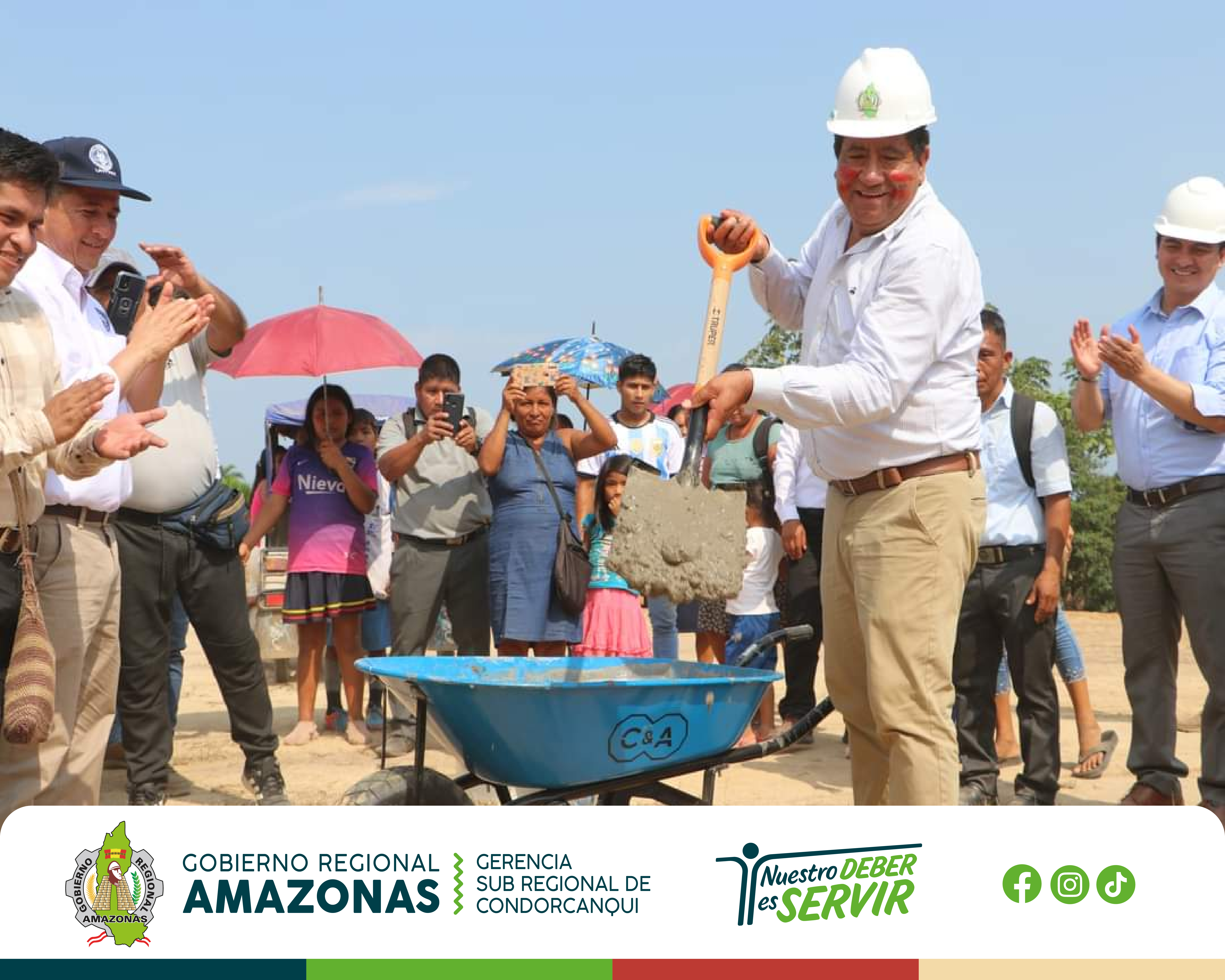 Gobernador Gilmer Horna coloca la primera piedra de la nueva sede de la UNTRM en Condorcanqui, con una inversión de más de 35 millones de soles para fomentar la educación superior.3