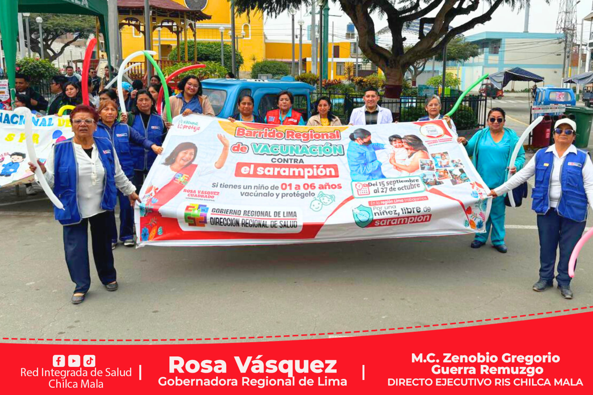 Centro de Salud de Mala realiza pasacalle promoviendo el "Barrido Regional de Vacunación contra el Sarampión"