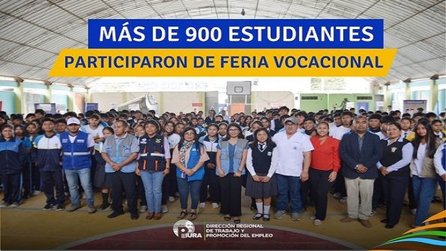  con el objetivo de facilitar la elección de la carrera profesional, técnica u ocupacional que podrían seguir al egresar de la etapa escolar. Esta actividad estuvo a cargo de la Dirección Regional de Trabajo P. E. Piura,