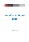Vista preliminar de documento Memoria Institucional Ceplan 2013