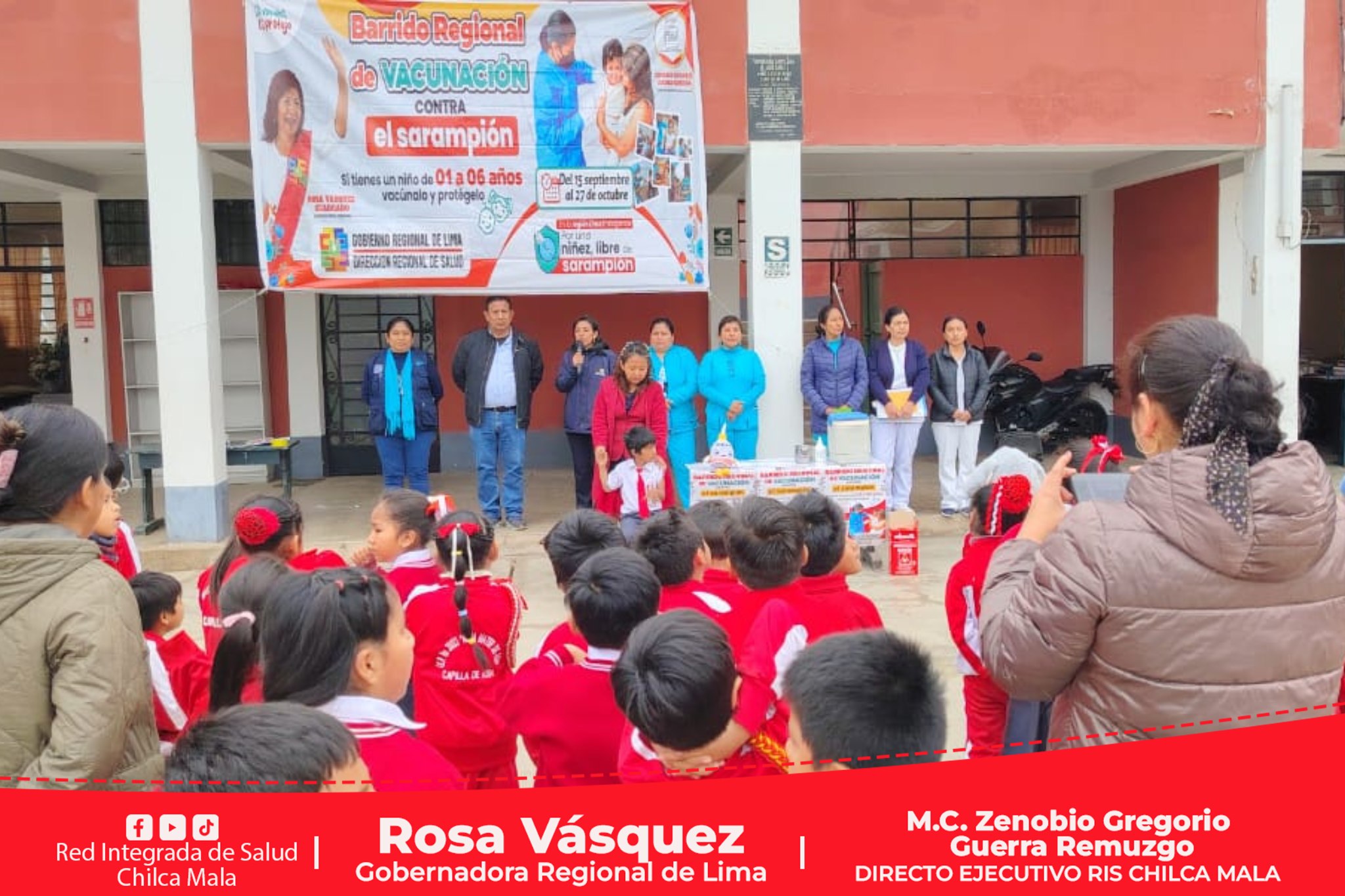 Sarampión: RIS Chilca Mala continua el barrido regional de vacunación a niños de 1 a 6 años, 11mese, 29 días