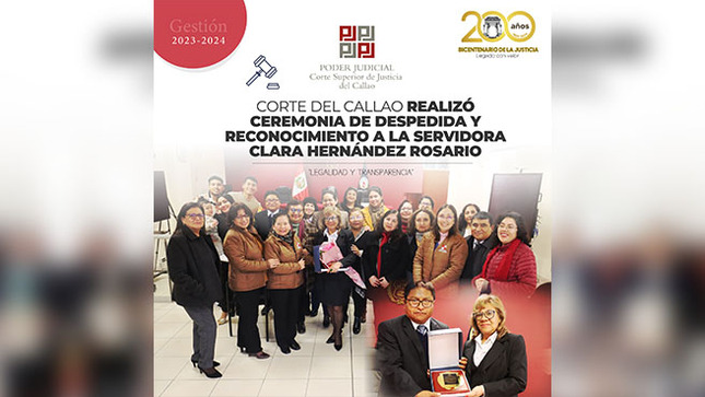 Ceremonia de despedida y reconocimiento a la servidora Clara Hernández Rosario