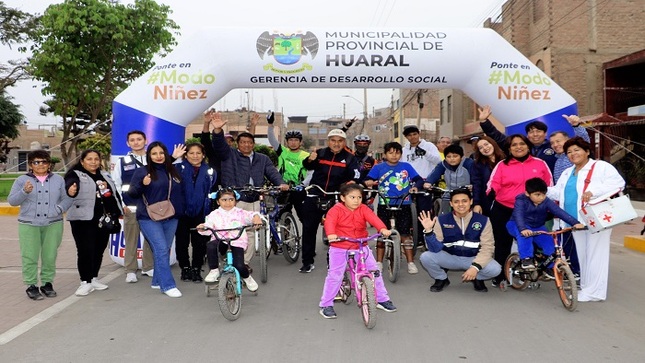 Deporte es salud: Municipalidad de Huaral realizó exitosa bicicleteada familiar en Fonavi