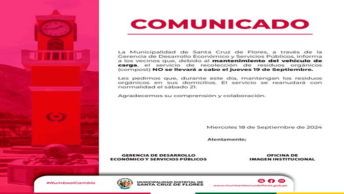 ¡Atención vecinos de Santa Cruz de Flores!