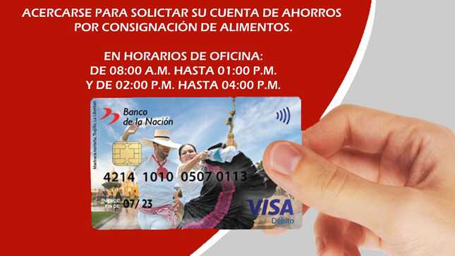 Comunicado para aperturar Cuentas por Consignación Alimenticia
