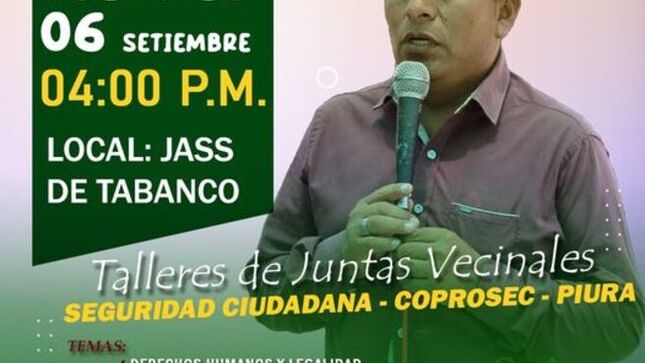 Invitación a Talleres para Juntas Vecinales y Autoridades Locales