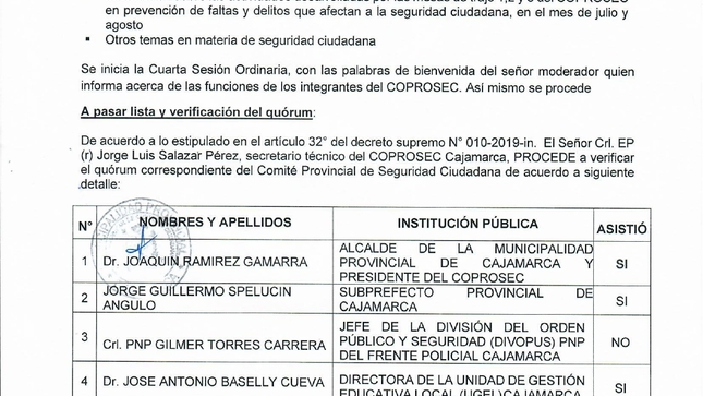 Acta De La Cuarta Sesión Extraordinaria de COPROSEC