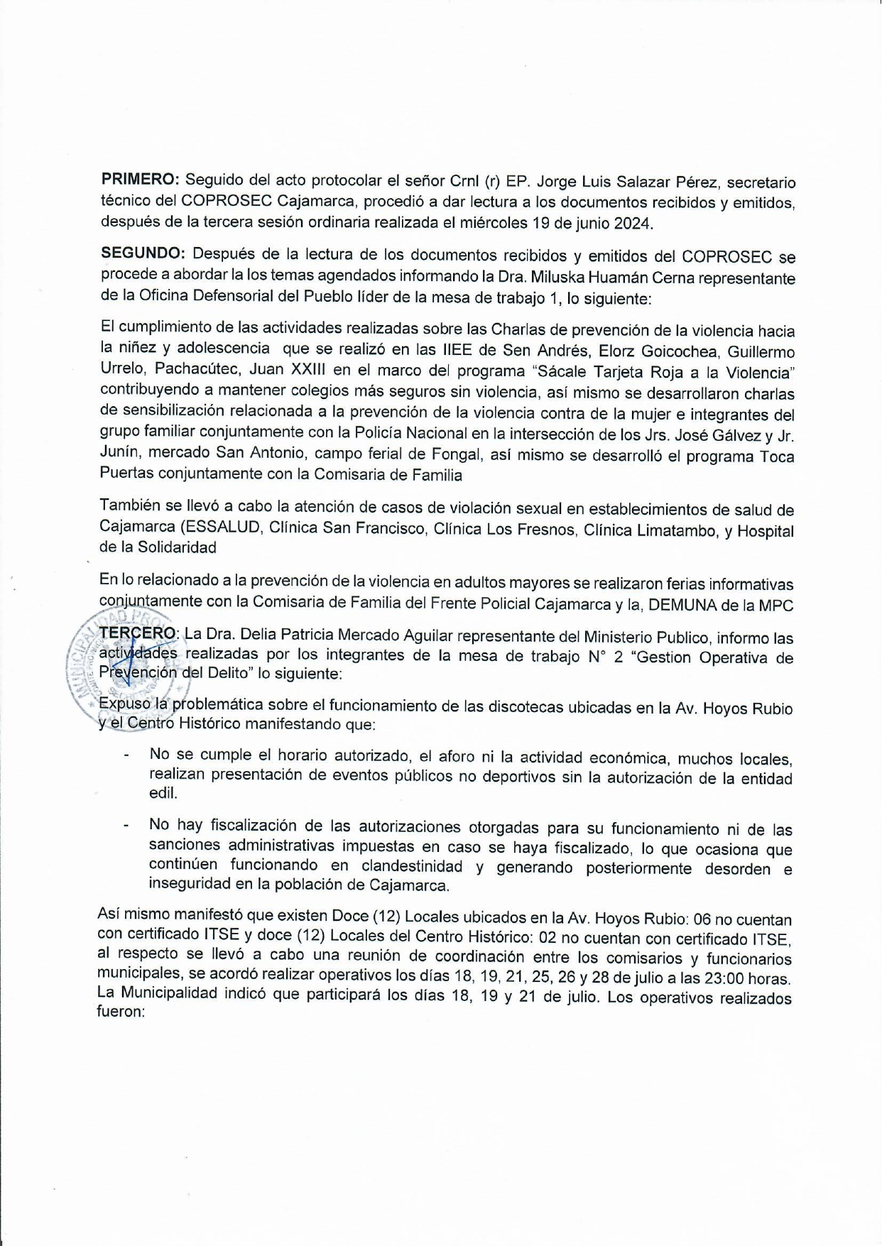 Acta De La Cuarta Sesión Extraordinaria de COPROSEC