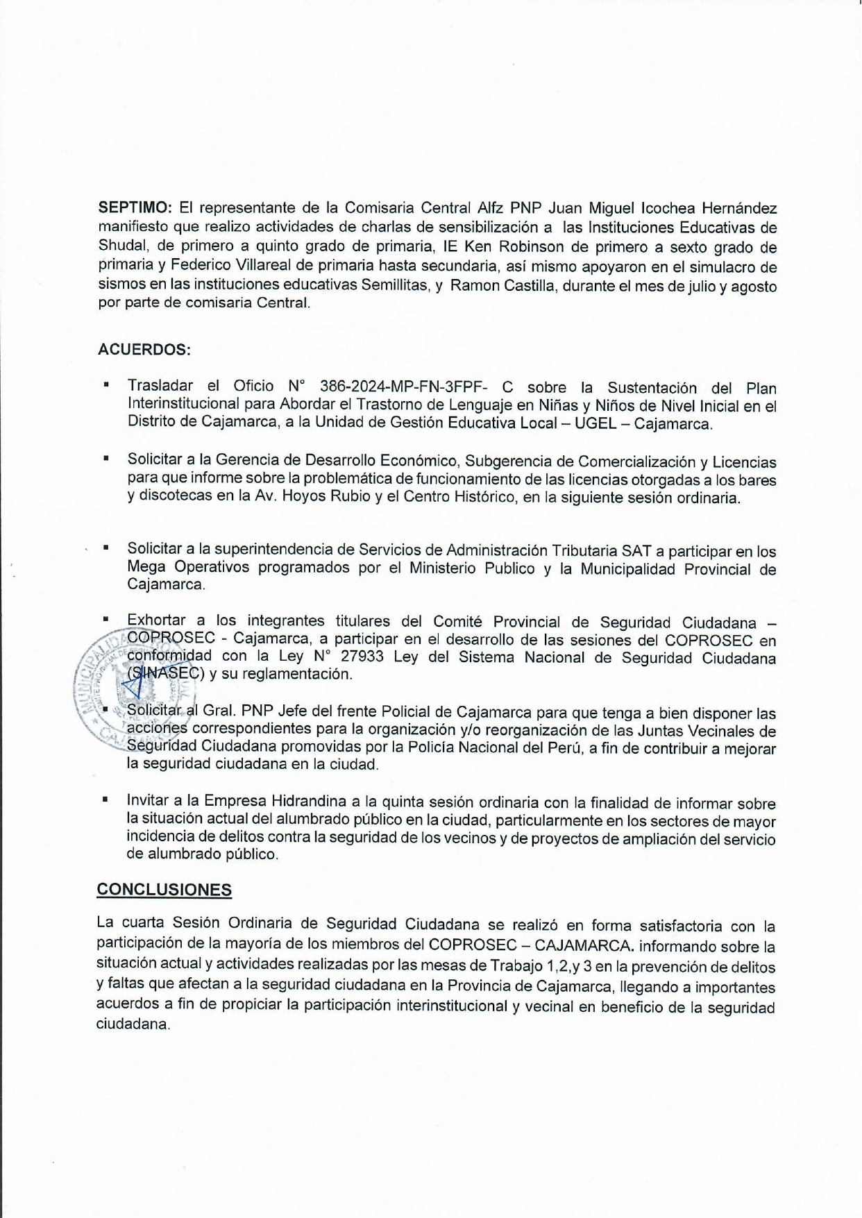 Acta De La Cuarta Sesión Extraordinaria de COPROSEC
