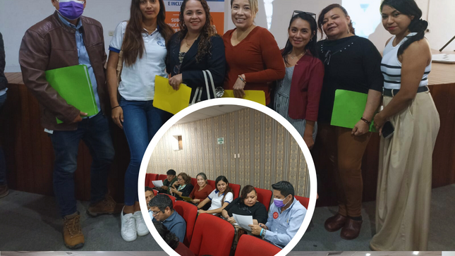 Personal de la DREM Piura participando del taller "Plan Anual de Trabajo Archivístico"
