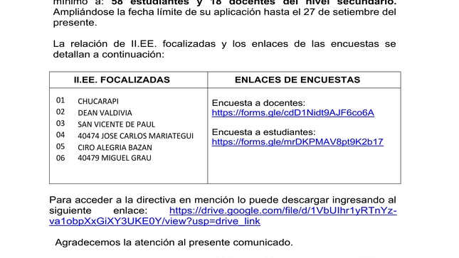 Comunicado Nº 056-2024-AGP-UGELI