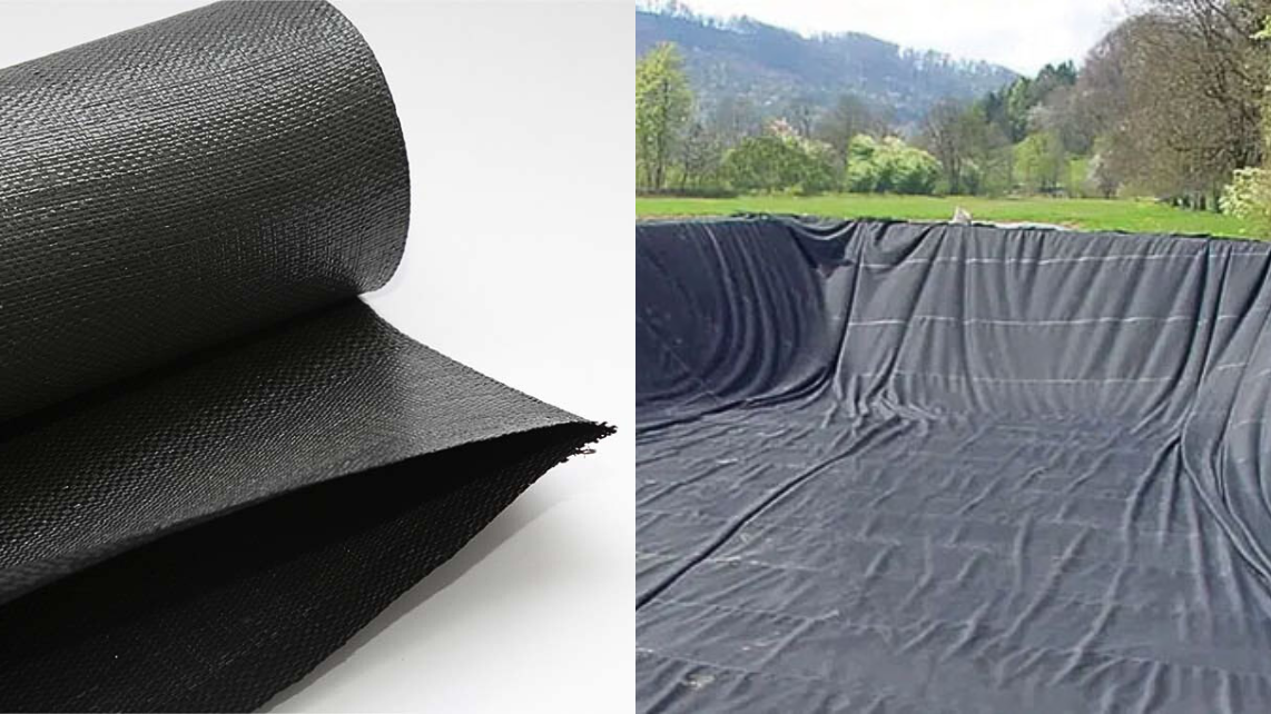 Composición de dos fotos de geotextiles