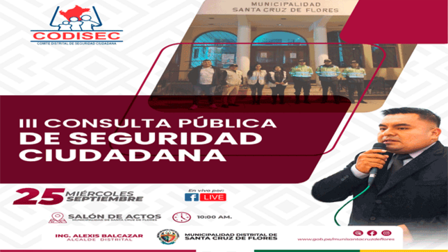 ¡Los esperamos en la III Audiencia Pública de Seguridad Ciudadana!