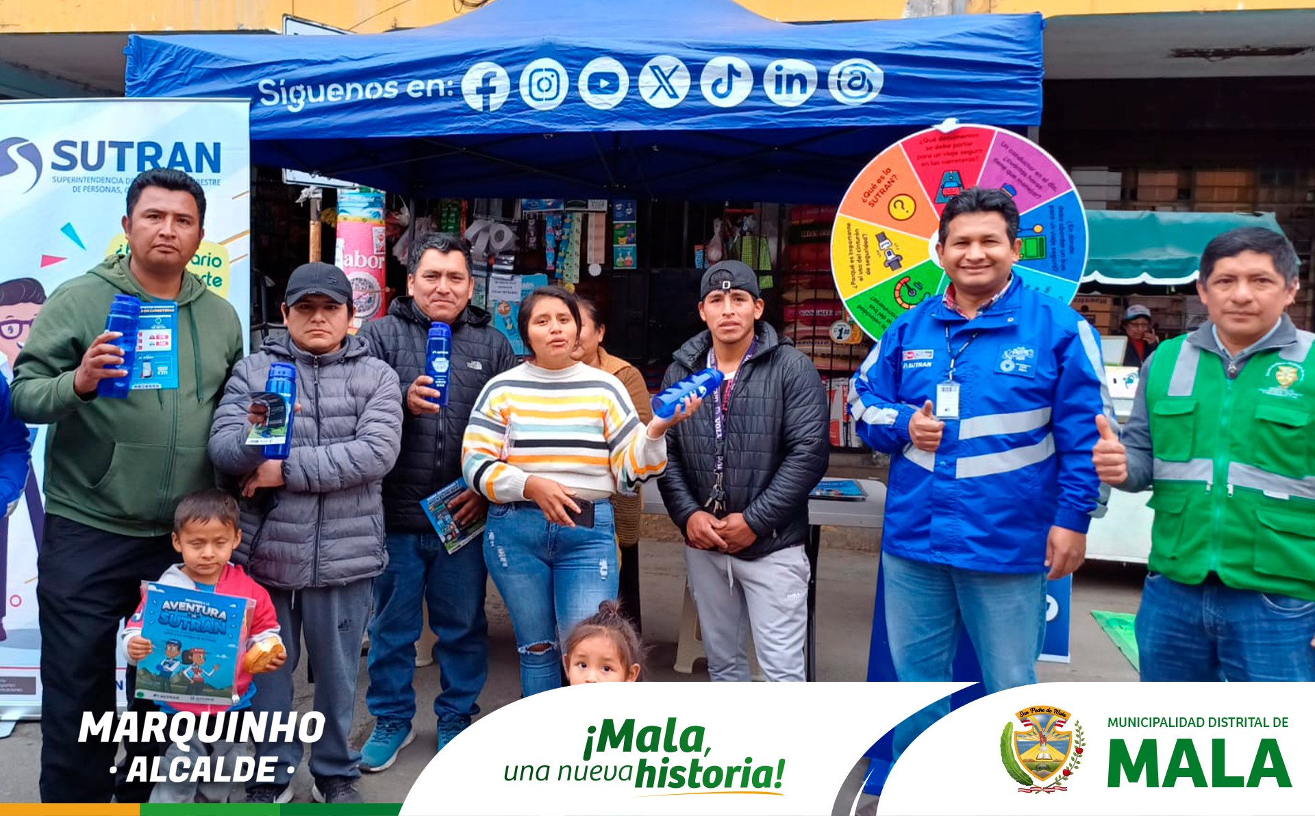 La Municipalidad de Mala en Coordinación con SUTRAN Realizó una Actividad en los Exteriores del Mercado San Pedro de Mala
