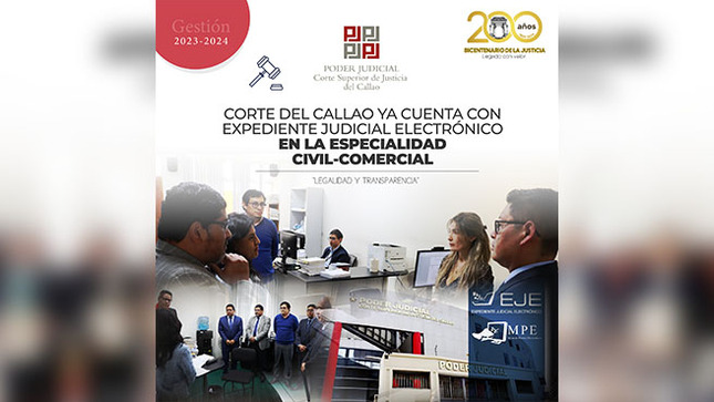 Corte Superior del Callao ya cuenta con  Expediente Judicial Electrónico en la especialidad Civil  Comercial