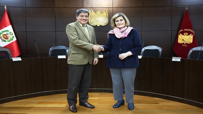 Presidenta del TC Luz Pacheco Zerga recibió la visita protocolar del  presidente de la Autoridad Nacional del Servicio Civil