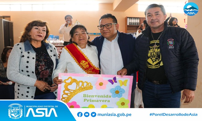 En el marco del inicio de la primavera, la Municipalidad Distrital de Asia a través del Centro Integral del Adulto Mayor de Asia (CIAM), agasajó a las personas de edad por su valioso aporte en la comunidad, trasmitiendo valores a las nuevas generaciones.
La actividad estuvo encabezada por el alcalde Isaias Alcántara Malásquez, quien coronó a las Reinas de la Primavera 2024, ganadores de sus Anexos. Ellas estuvieron muy felices de participar de la celebración llena de alegría y emoción.
Asimismo, los adultos mayores compartieron un almuerzo de confraternidad y mucho baile, celebrando así la llegada de la primavera con entusiasmo y optimismo.
Finalmente el burgomaestre asiano se comprometió una vez más seguir trabajando por los adultos mayores, cuyas vidas están llenas de experiencias y aprendizaje que nos sirven de ejemplo y enseñanza.