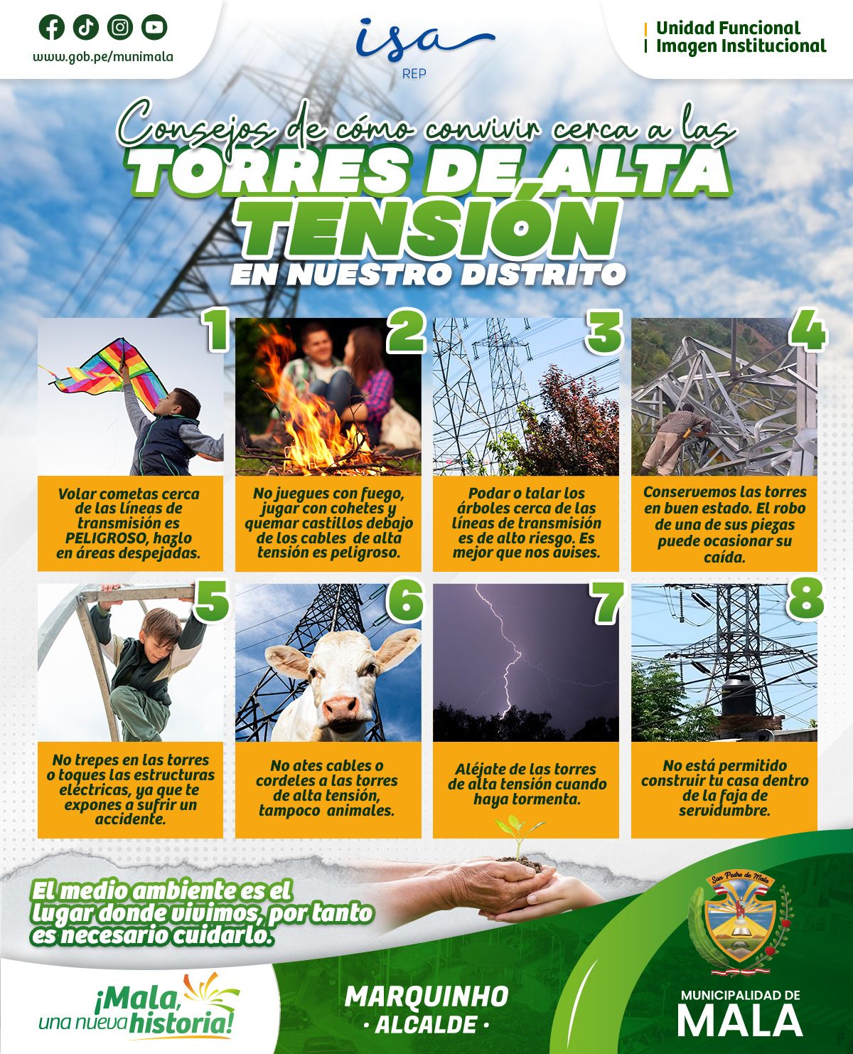 Consejos de Como Convivir Cerca a las Torres de Alta Tensi贸n en Nuestro Distrito
