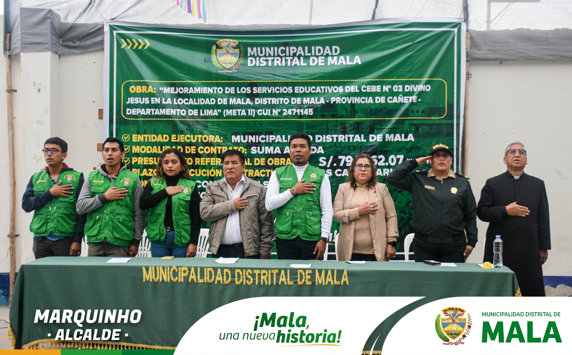 Colocación de Primera Piedra en el CEBE N°03 Divino Niño Jesús - Mala