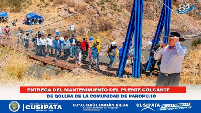Puente colgante de Qollpa renovado !Seguridad y proceso para Paruopujio y Comunidades Vecinas