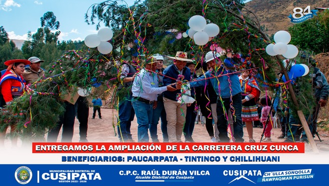 Cusipata garantiza seguridad Vial con 2 carreteras hacia 3 comunidades y la Montaรฑa de 7 colores.