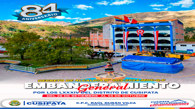 Embanderamiento General en Cusipata 
