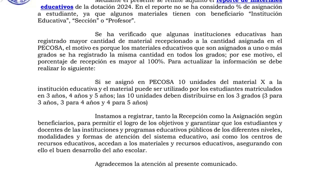 Comunicado N° 057-2024-AGP-UGEL