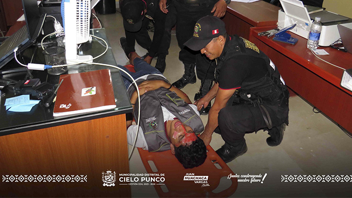 Se simuló un movimiento telúrico de 6.0 grados de magnitud en la escala de Richter, siendo el epicentro la región de Cusco y afectando al Distrito de Cielo Punco en una magnitud de 4.0 grados