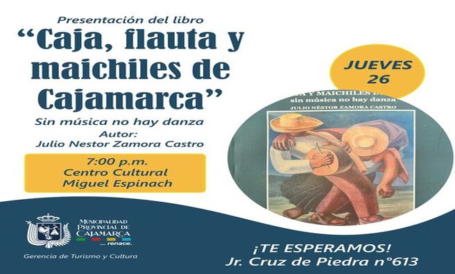 โจ ยกNo te pierdas este evento cultural รบnico! โจ
๐
๐
๐๐๐ก๐: Jueves 26
๐ ๐๐จ๐ซ๐: 7:00 p.m.
๐ ๐๐ฎ๐ ๐๐ซ:Centro Cultural Miguel Espinach, Jr. Cruz de Piedra nยฐ 613
Acompรกรฑanos a descubrir la riqueza musical de Cajamarca a travรฉs de la obra del autor Julio Nestor Zamora Castro. ยกTe esperamos! ๐ถ
๐ช โยกCon Joaquin Ramirez, Cajamarca Renace!โ