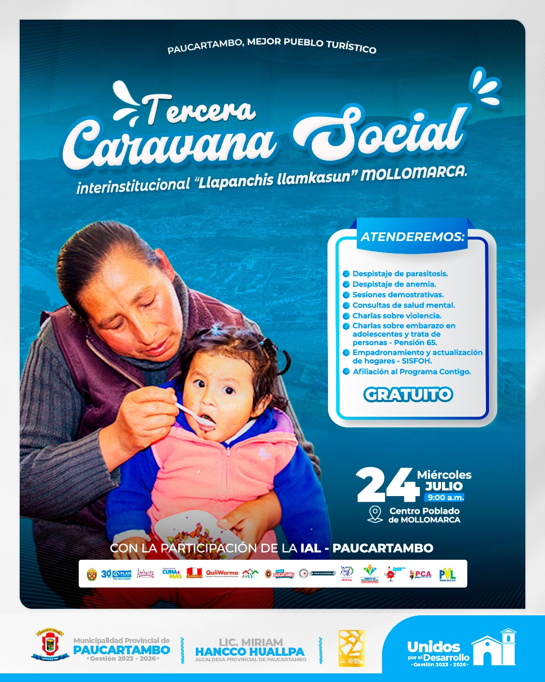 Archivo Imagen de la Tercera Caravana Social Interinstitucional “Kuska Llankasunchis” en Centro Poblado de Mollomarca