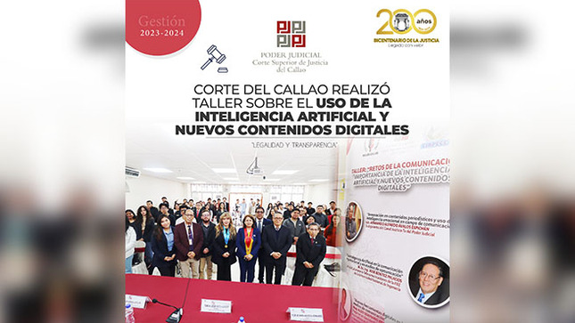 Corte Superior del Callao realizó taller sobre el uso de la Inteligencia Artificial y nuevos contenidos digitales