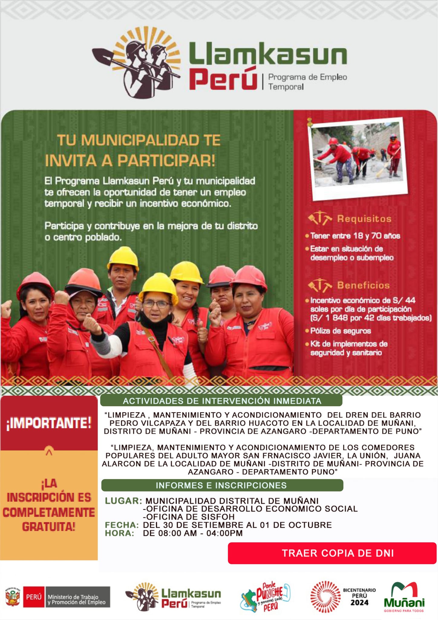 afiche de llankasum Peru