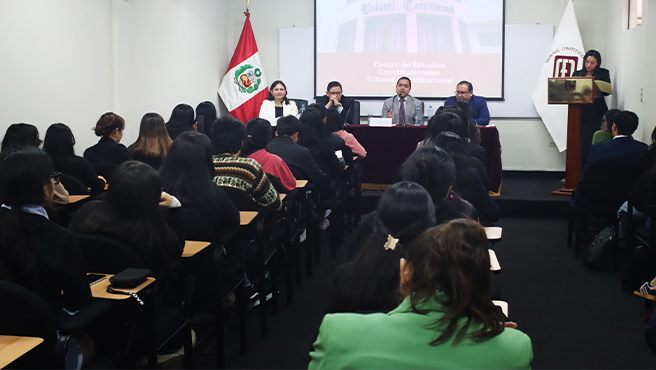 Estudiantes de la carrera de Derecho de la Universidad Antonio Ruiz de Montoya reciben capacitación sobre el rol del TC y del CEC